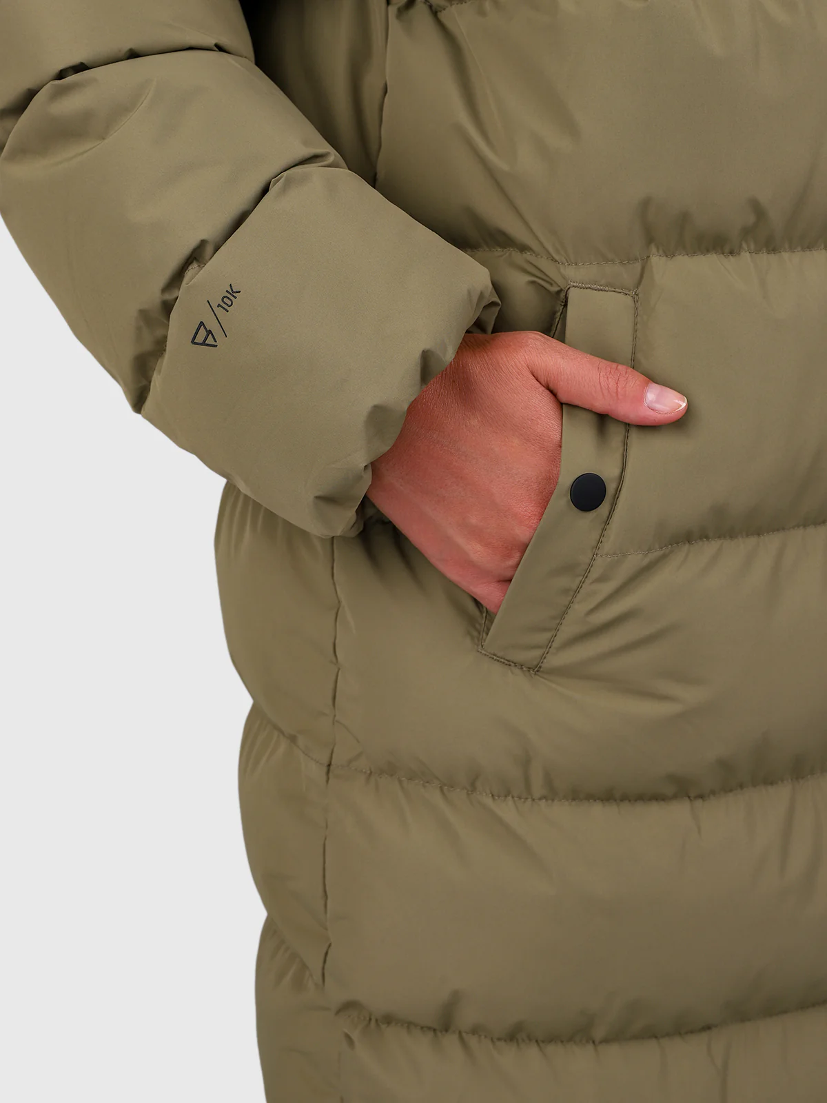 Bigsur Women Long Puffer Jacket | Dusky Green - Image 11