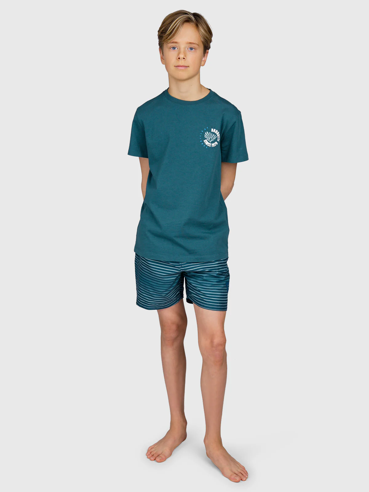 Cestery-Stripe Boys Swim Shorts | Mist - Image 2