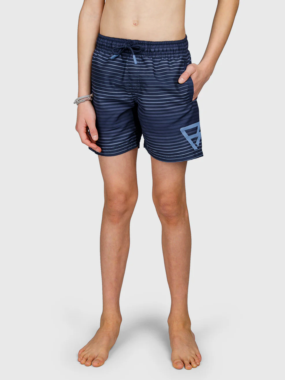 Cestery-Stripe Boys Swim Shorts | Indigo blue - Image 3