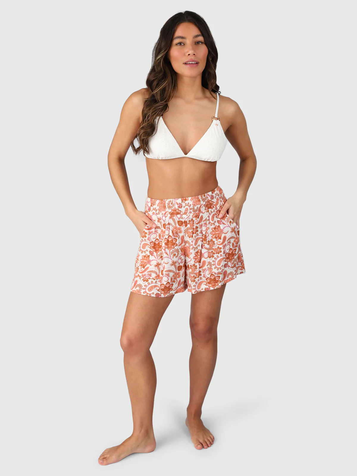 Essia-Paisley Women Shorts | Snow - Image 2