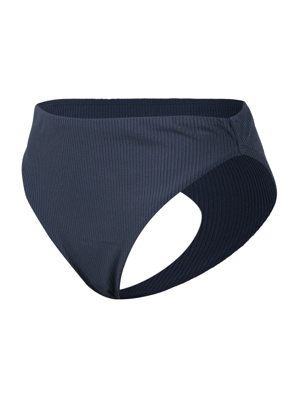 Flores-Rib Women High Waist Bikini Bottom | Indigo Blue - Image 9