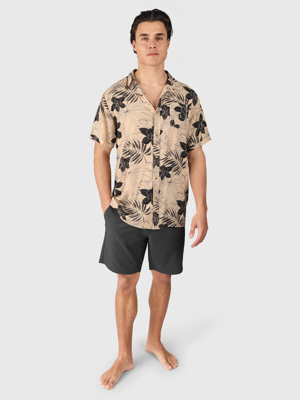 Lasse Men Shirt | Leaves Allover Ginger - Image 6