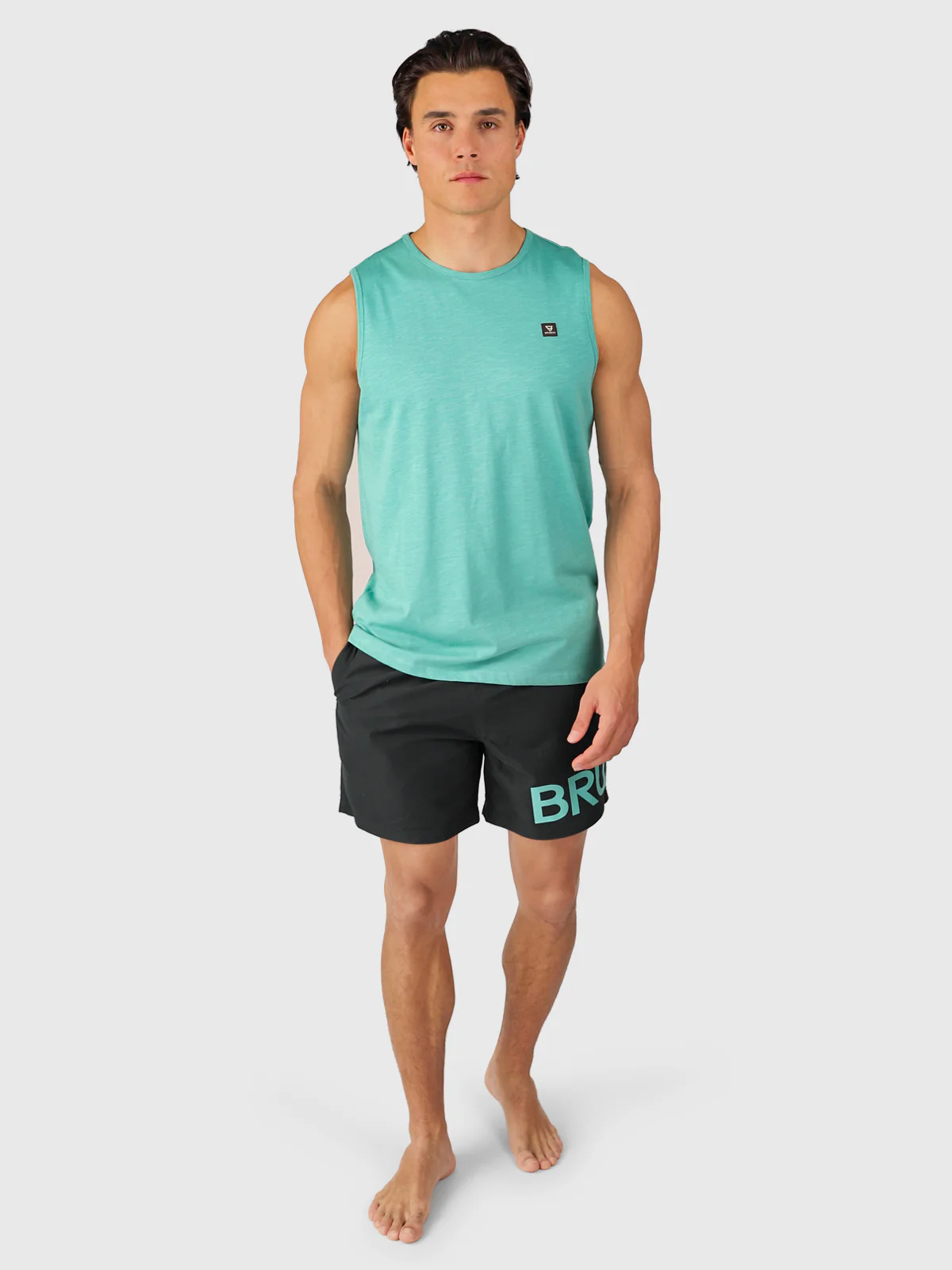 Malaku-Slub Men Singlet | Bottle Green - Image 5