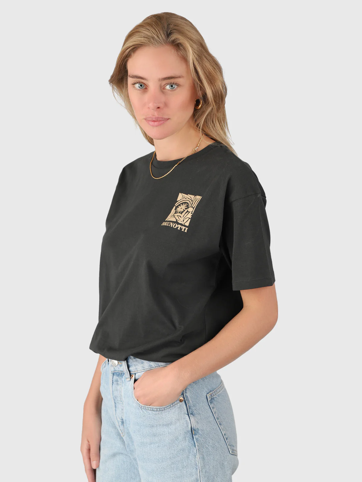 Seaya-Swirl Women T-shirt | Pirate Black - Image 3
