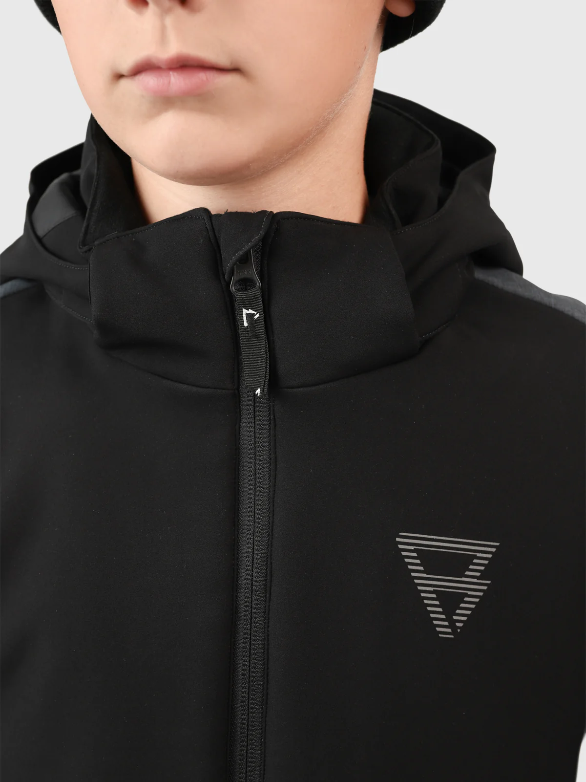 Twinstroky Boys Softshell Snow Jacket | Dark Grey Melee - Image 6